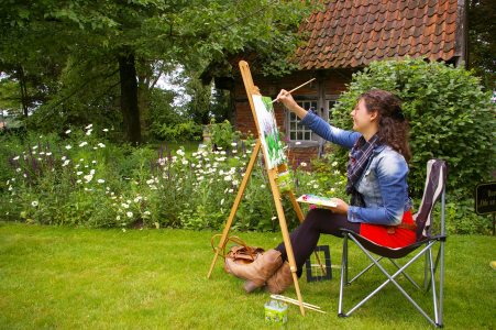 bloemen/landschap schilderen 'Ode aan Monet'